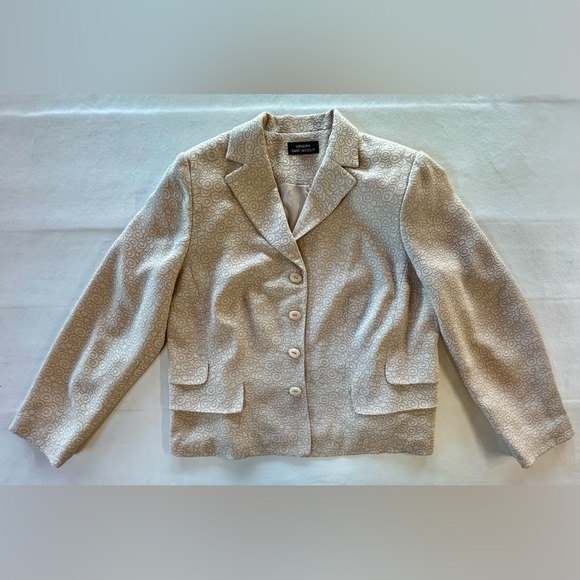 Taupe Jacquard Skirt Set Peplum Flounce Hem (14W) - Picture 9 of 17